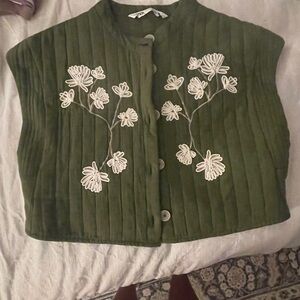 Floral green zara vest